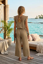 CROCHET-BACK  FLUTTER SLEEVE LOUGE SET