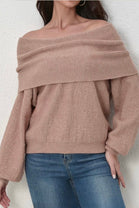 OFF SHOULDER KNITTED JUMPER (15329537229184) (15353445024128)