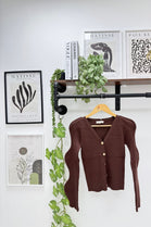 GOLD BUTTON WAVEY SLEEVE JUMPER (15330320580992)