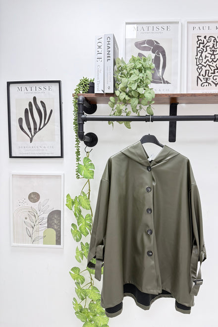 LEATHER OVERSIZED HOODED JACKET (15334243107200)