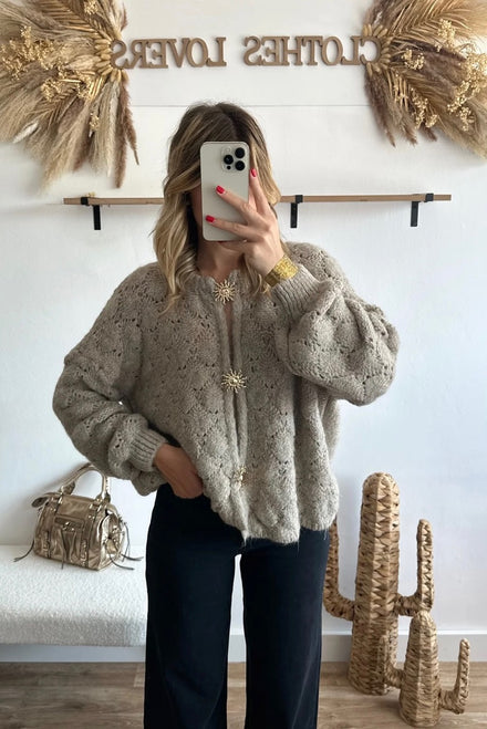SUN GOLD BUTTON KNIT JUMPER (15364382032256)