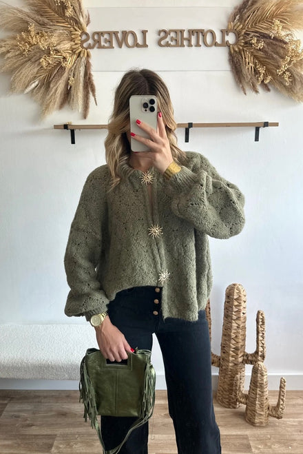 SUN GOLD BUTTON KNIT JUMPER (15364380230016)