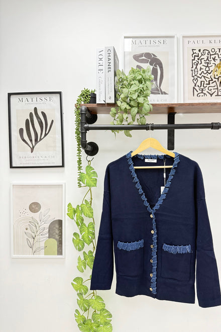 POCKET DETAIL DENIM TRIM JUMPER (15339727323520)