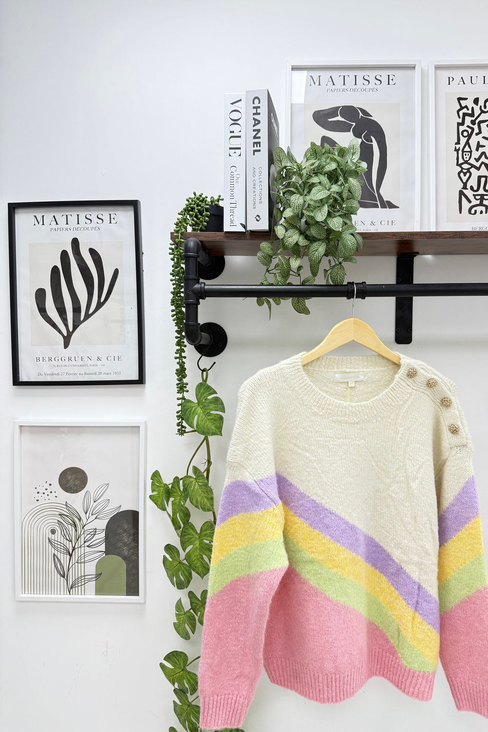 MULTICOLOUR SHOULDER BUTTON KNIT JUMPER (15339715199360)