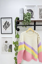 MULTICOLOUR SHOULDER BUTTON KNIT JUMPER (15339715199360)