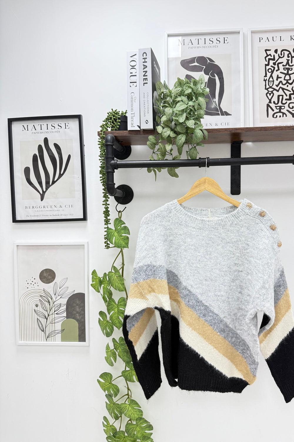 MULTICOLOUR SHOULDER BUTTON KNIT JUMPER (15339714969984)