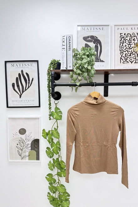 SOFT LINE STRETCH HIGH NECK T-SHIRT (15342545600896)