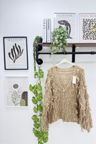 GOLD BUTTON FRINGE CARDIGAN (15343874965888)