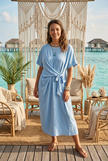 SIDE KNOT MIDI DRESS