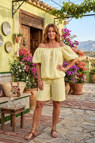 PUFF SLEEVE LINEN OVERSIZED TOP