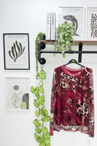 GRAPHIC PRINT TULLE LONG SLEEVE TOP (15347281035648)