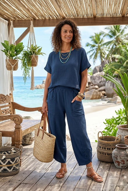 COTTON TEXTURED CO ORD