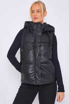 CORA SHORT PU PADDED WAIST COAT (8765162356984) (15310291337600)