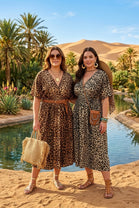 LEOPARD SMOCKED WIAST MIDI DRESS(MIXED COLOUR PACK)