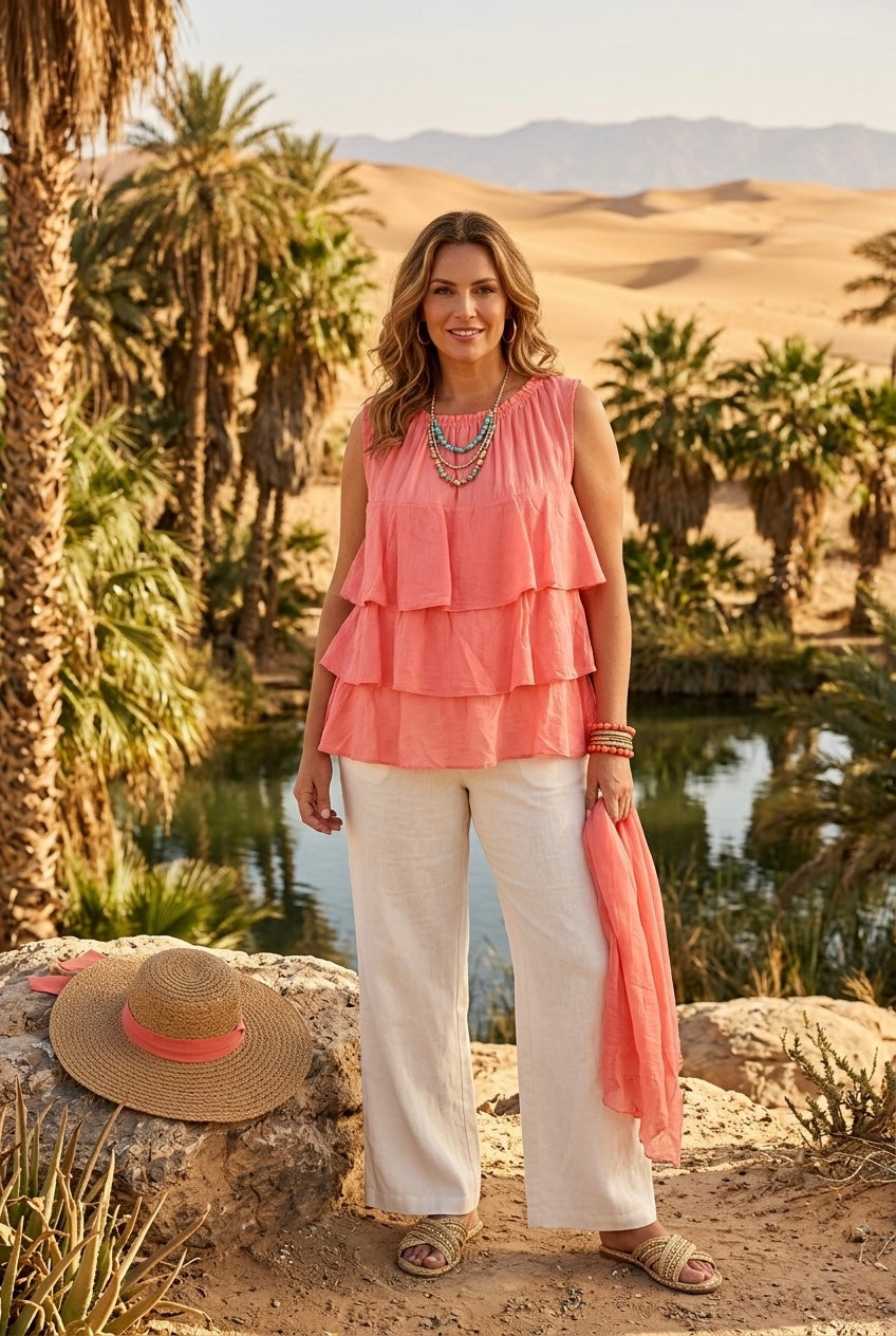 SLEEVELESS TIERED TOP
