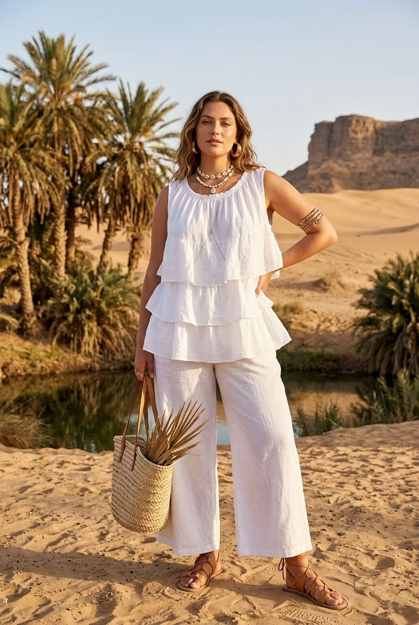SLEEVELESS TIERED TOP