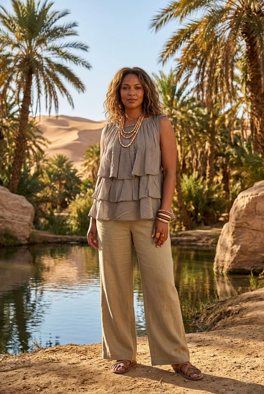 SLEEVELESS TIERED TOP