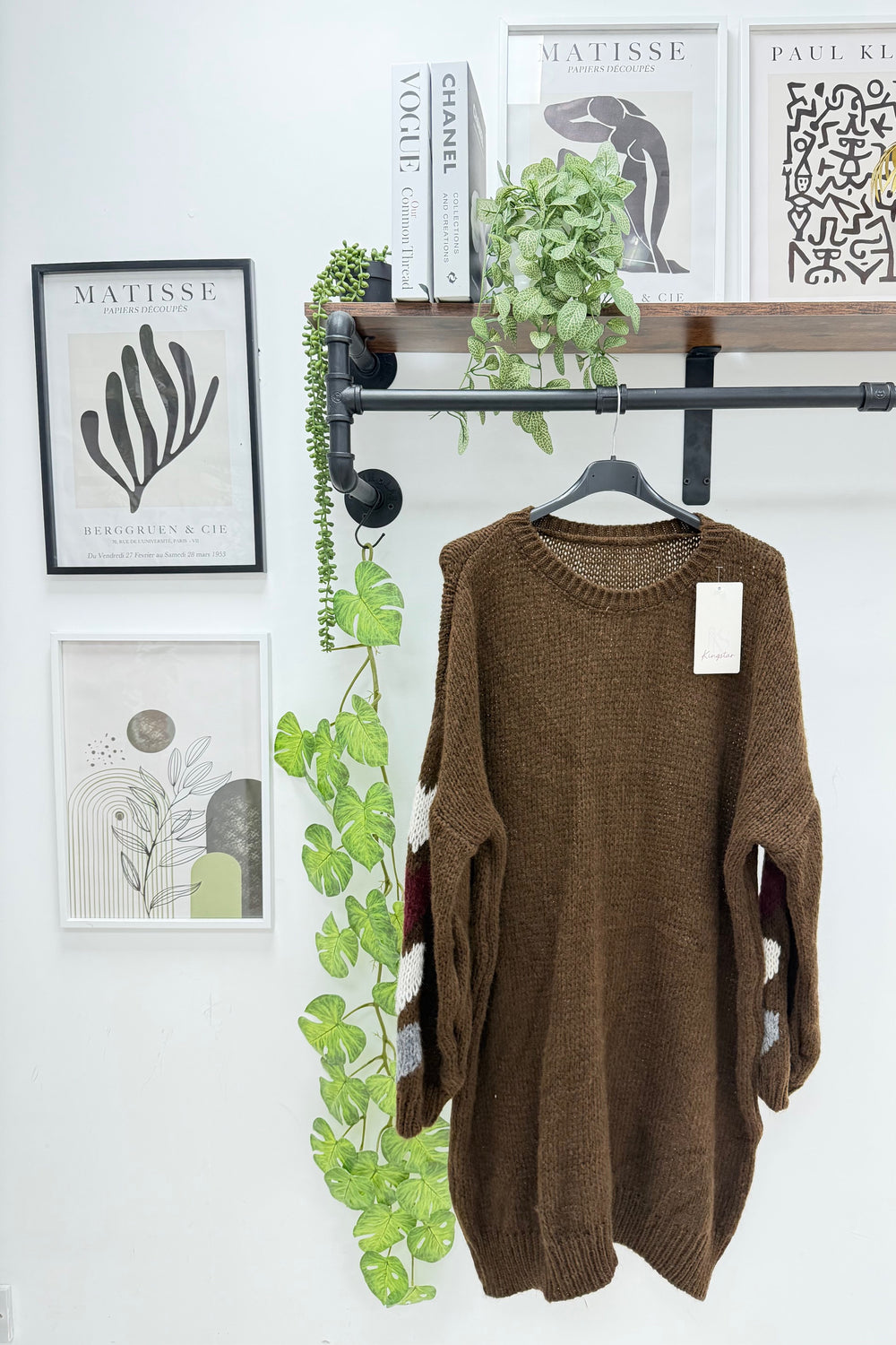 HEART SLEEVE KNIT JIMPER DRESS (15351460135296)