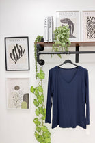 BASIC LONG SLEEVE V-NECK VEST (15351443095936)
