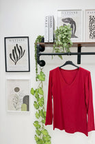 BASIC LONG SLEEVE V-NECK VEST (15351440834944)