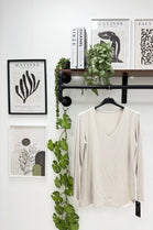 BASIC LONG SLEEVE V-NECK VEST (15351439524224)