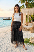 TULLE DOT PRINT MAXI SKIRT