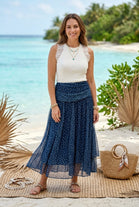 TULLE DOT PRINT MAXI SKIRT