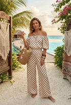 POLKA DOT OFF-SHOULDER TOP LOUGE SET