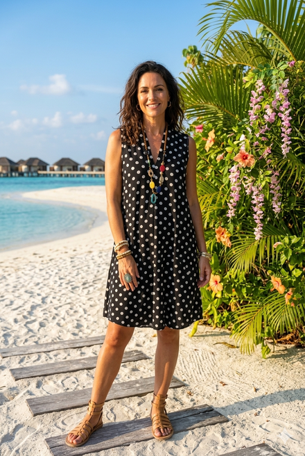 POLKA DOT SLEEVELESS TUNIC