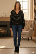 GOLD BUTTON SPOT CARDIGAN (15361290961280)