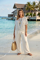 SPOT TIE UP BLOUSE