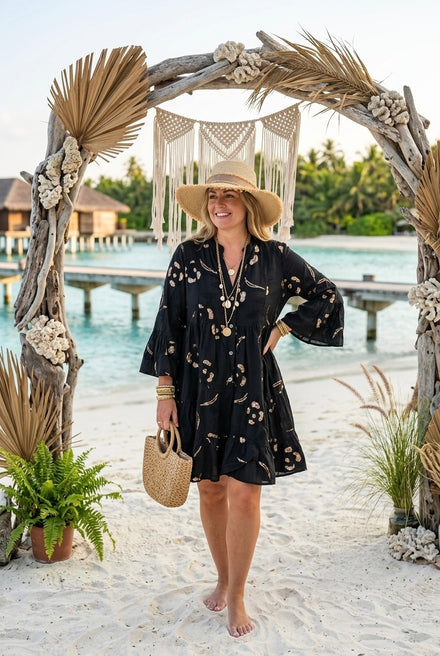 SEQUIN EMBROIDERY SMOCK