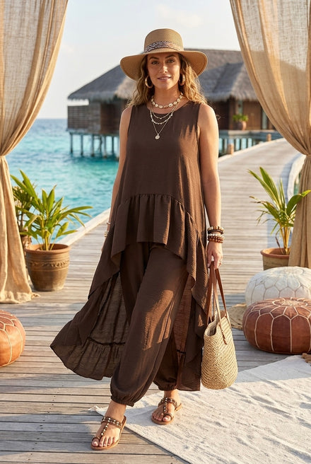HIGH LOW FRILL DETAIL SET