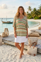 STRIPE BOW BACK OVERSIZED TOP
