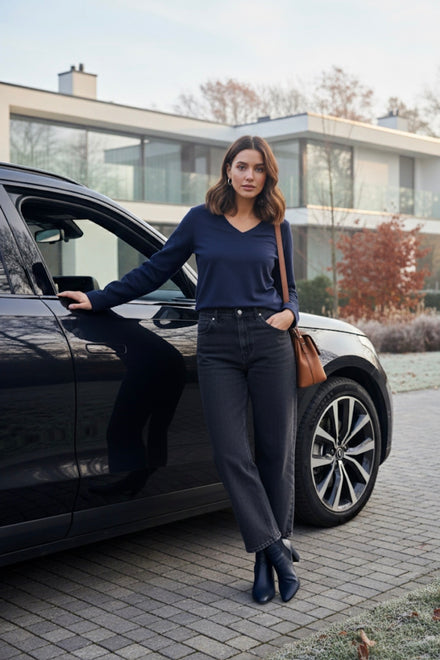 SOFTFEEL STRETCH V-NECK T-SHIRT (15366993740160)