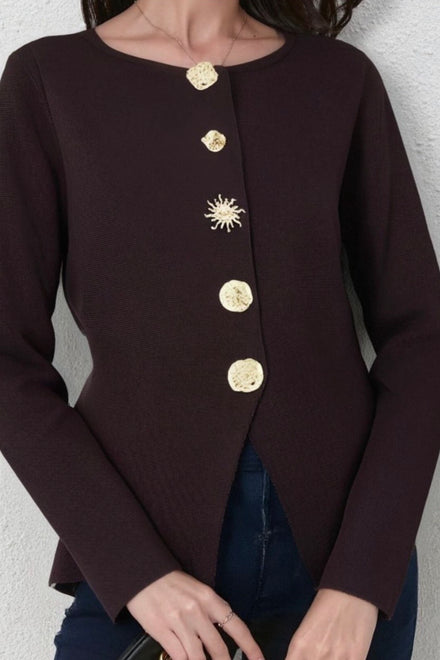 BUTTON DETAIL KNIT CARDIGAN (15368258290048)