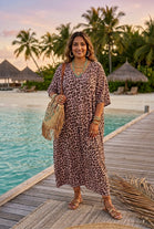 LEOPARD GLITTER BOW BACK MAXI