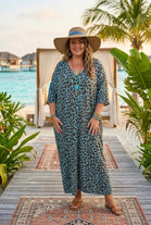 LEOPARD GLITTER BOW BACK MAXI