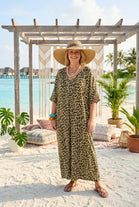 LEOPARD GLITTER BOW BACK MAXI