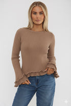 RIBBED KNIT RARA SLEEVE JUMPER (15368687485312) (15368687681920)
