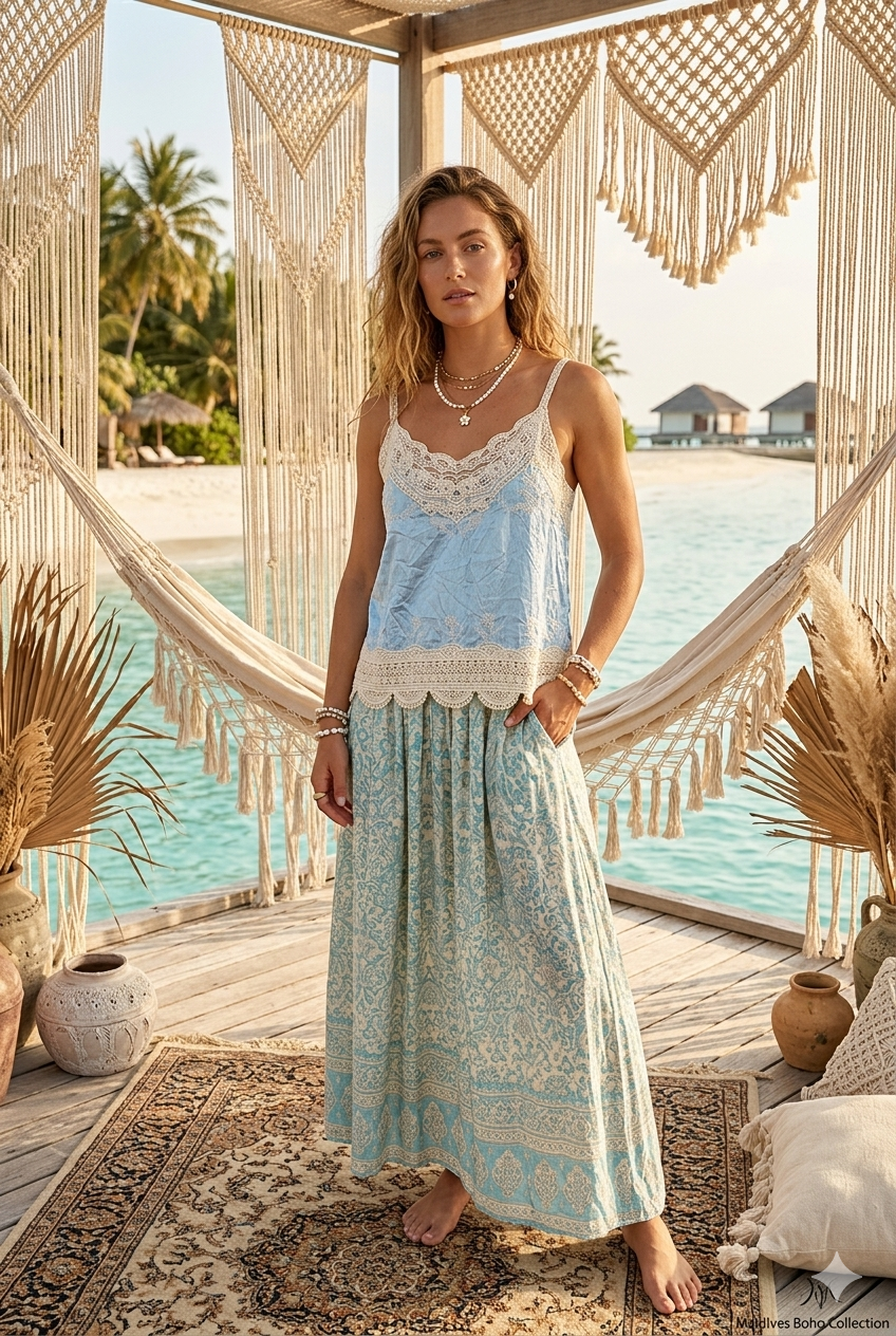 CAMI EMBROIDERED LACE TRIM TOP
