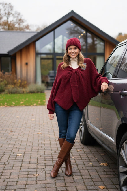 BOW PLAIN KNIT JUMPER