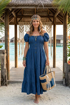 DENIM BUTTON DETAILED MAXI