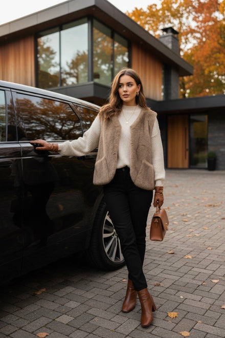 FAUX FUR WAISTCOAT