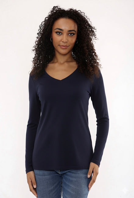 BASIC LONG SLEEVE V-NECK VEST