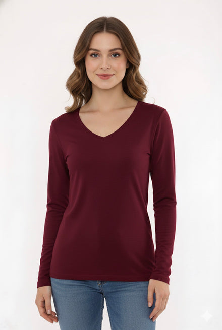 BASIC LONG SLEEVE V-NECK VEST