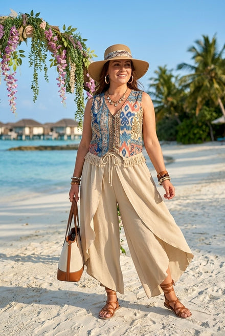 SPLIT-LEG BEACH TROUSER