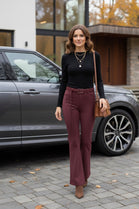 BELTED TAILORED FLARE TROUSER