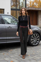 BELTED TAILORED FLARE TROUSER