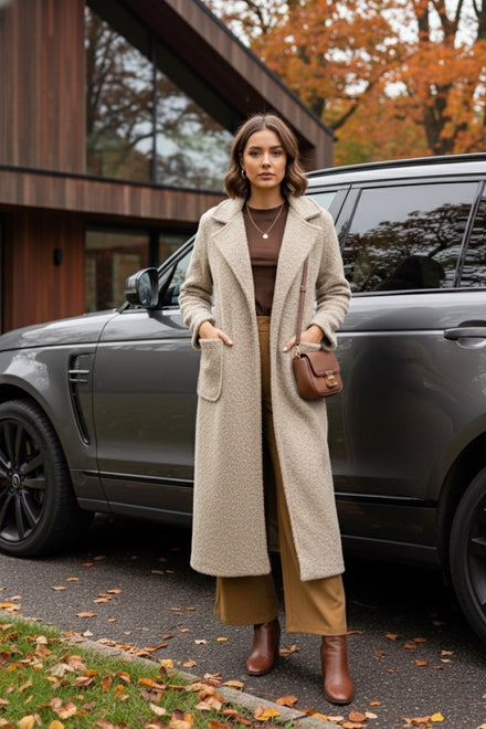 BOUCLE BELTED  COAT